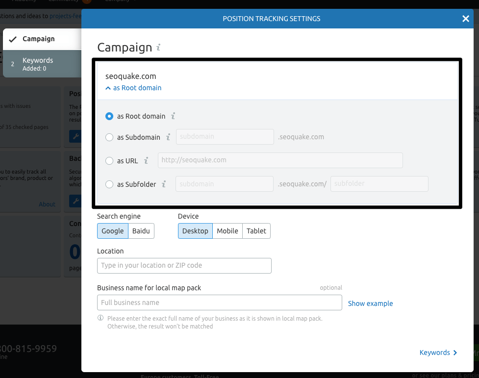 set up Position tracking